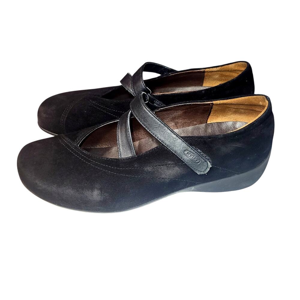 Wolky Passion Mary Jane Casual Walking Shoes Black Suede Leather 40 (US 9) - Picture 3 of 8